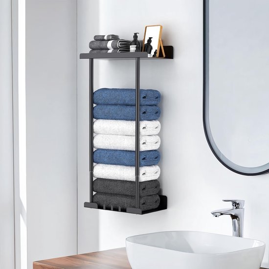 Unyqoos ® Veelzijdige Zelfklevende Handdoekhouder met Dubbele Functie voor Badkamer en Keuken