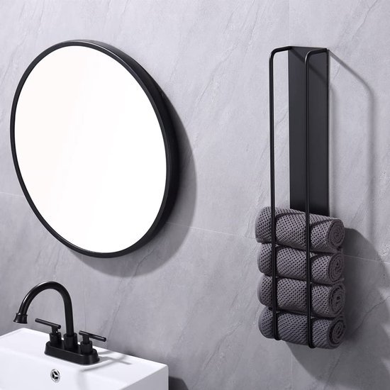 Unyqoos ® Stijlvolle Zelfklevende Handdoekhouder van 60 cm in Matzwarte Afwerking, Roestvrij Staal voor Badkamergebruik