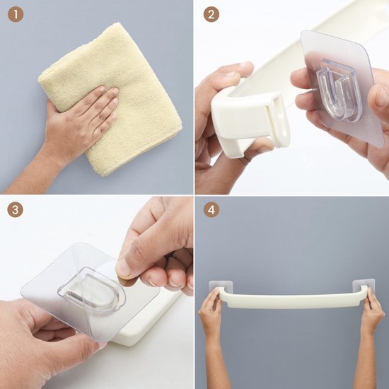 Unyqoos ® Universele Zelfklevende Handdoekhouderset voor Badkamer en Keuken, Zonder Boren