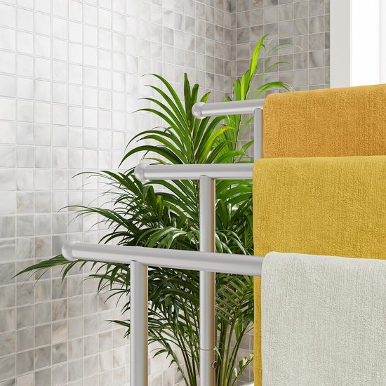 Unyqoos ® Stijlvolle Vrijstaande Handdoekhouder met Drie Robuuste Stangen voor Optimale Ruimtebenutting in Badkamer en Keuken