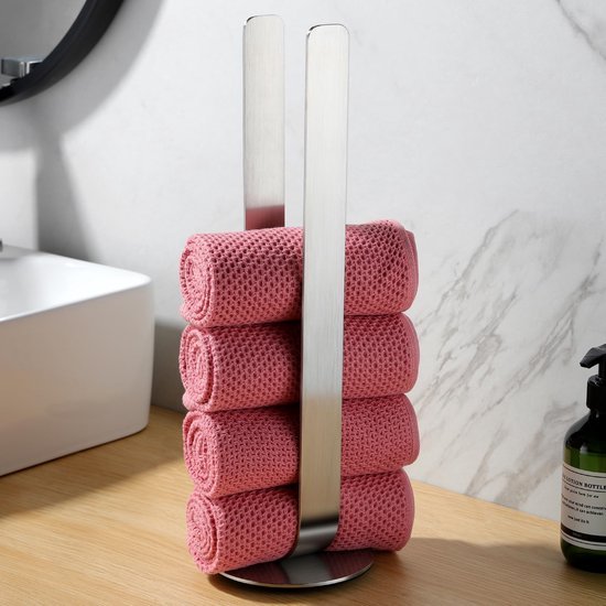 Unyqoos ® Vrijstaande Handdoekhouder van Roestvrij Staal voor Moderne Badkamerinrichting