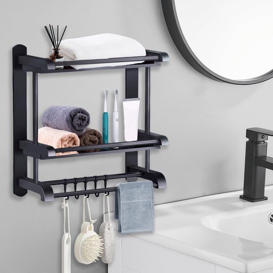 Unyqoos ® Moderne Zelfklevende Handdoekhouder voor Badkamer en Keuken met 5 Haken