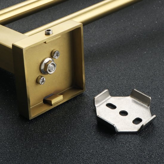Unyqoos ® Dubbele Wandgemonteerde Handdoekhouder van Roestvrij Staal met Gouden Afwerking voor Badkamer en Keuken