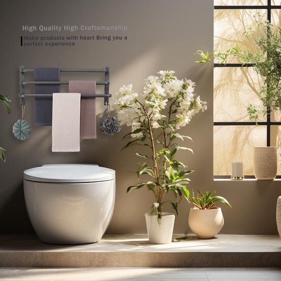 Unyqoos ® Stijlvolle en Functionele Wandhanddoekhouder met Dubbele Installatieopties en Drie Lagen