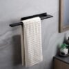 Unyqoos ® Stijlvolle Zelfklevende Handdoekhouder voor Badkamer en Keuken - Roestvrij Staal, Mat Zwart, Ruimtebesparend Ontwerp