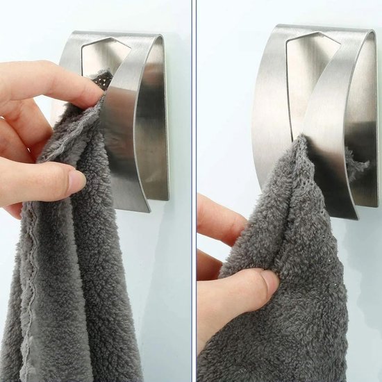 550x550-26245.jpg Unyqoos® Set van vijf zelfklevende roestvrijstalen haken voor badkamer en keuken