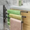 Unyqoos® Ruimtebesparende draaibare handdoekhouder zonder boren met sterke draagkracht voor badkamergebruik