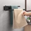 Unyqoos® Zelfklevende draaibare handdoekhouder met twee armen voor badkamer en keuken