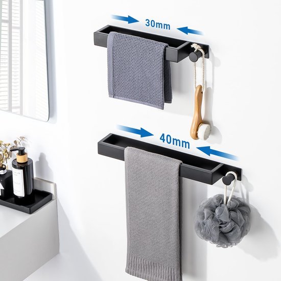 550x550-26294.jpg Unyqoos® Zelfklevende handdoekhouder met haken voor badkamer en keuken, 40 cm zwart