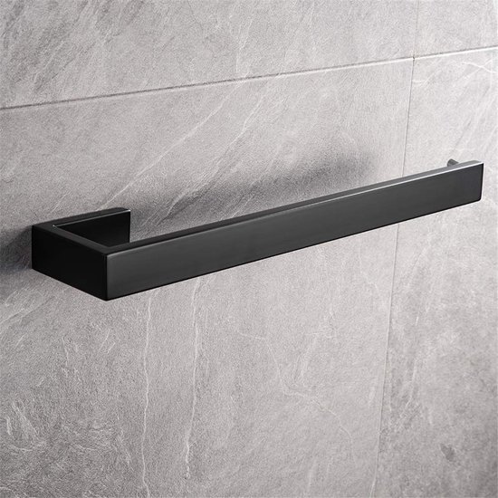 Unyqoos® Stijlvolle en Handdoekhouder van Roestvrij Staal voor Badkamer en Keuken, Zwart Mat, 35 cm