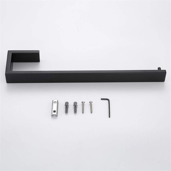 Unyqoos® Stijlvolle en Handdoekhouder van Roestvrij Staal voor Badkamer en Keuken, Zwart Mat, 35 cm
