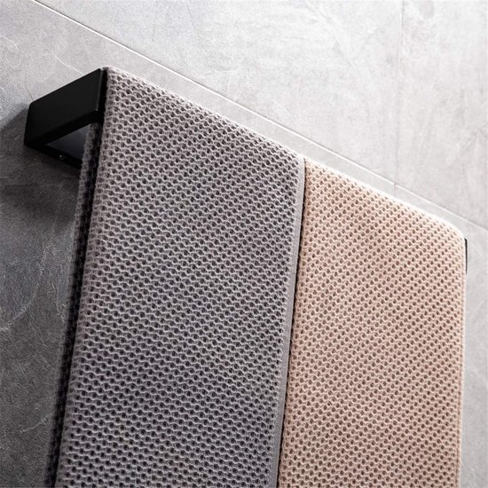 Unyqoos® Stijlvolle en Handdoekhouder van Roestvrij Staal voor Badkamer en Keuken, Zwart Mat, 35 cm