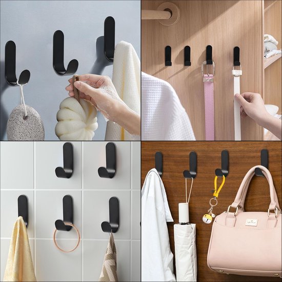 Unyqoos® Set van 10 zelfklevende wandhaken voor keuken en badkamer zonder boren