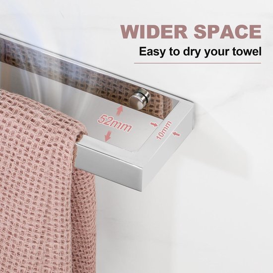 Unyqoos® Stijlvolle RVS Handdoekhouder van 30 cm voor Badkamer en Keuken