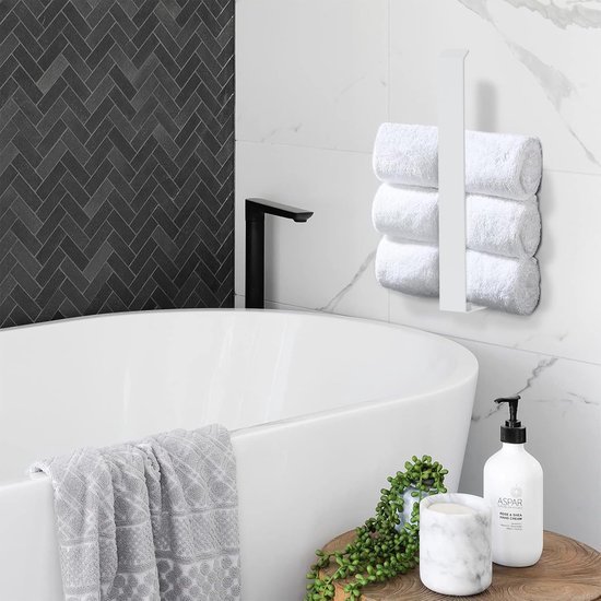 550x550-26330.jpg Unyqoos® Witte handdoekhouder zonder boren van roestvrij staal voor badkamer en keuken