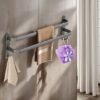 Unyqoos® Dubbele handdoekhouder zonder boren voor badkamer en keuken met haken