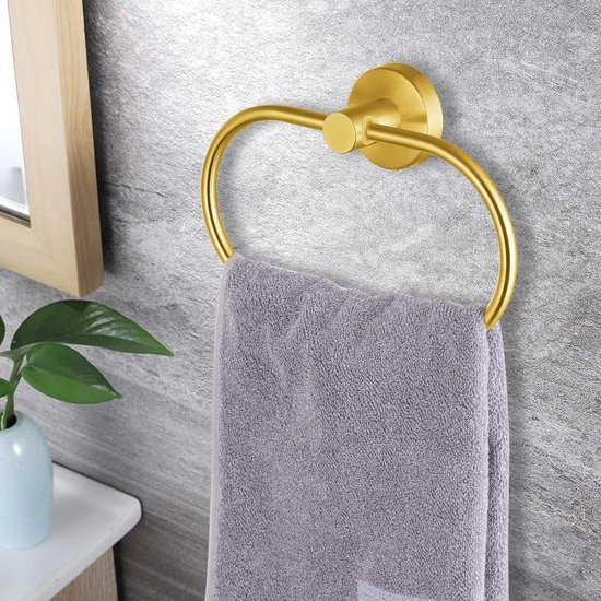 Unyqoos® Gouden handdoekringen set van 2 voor moderne badkamer inrichting