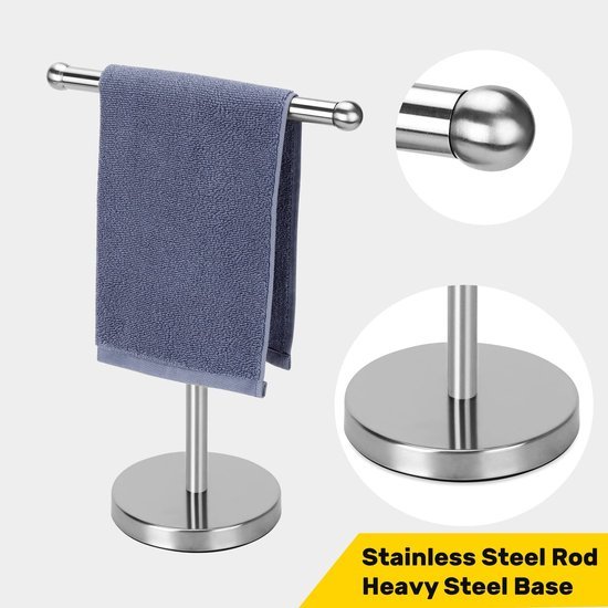 Unyqoos® Vrijstaande handdoekhouder van roestvrij staal voor moderne badkamerstijl