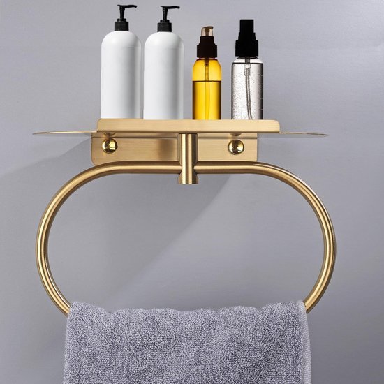 550x550-26414.jpg Unyqoos® Stijlvolle Gouden Handdoekhouder met Wandplank voor Badkamer en Keuken