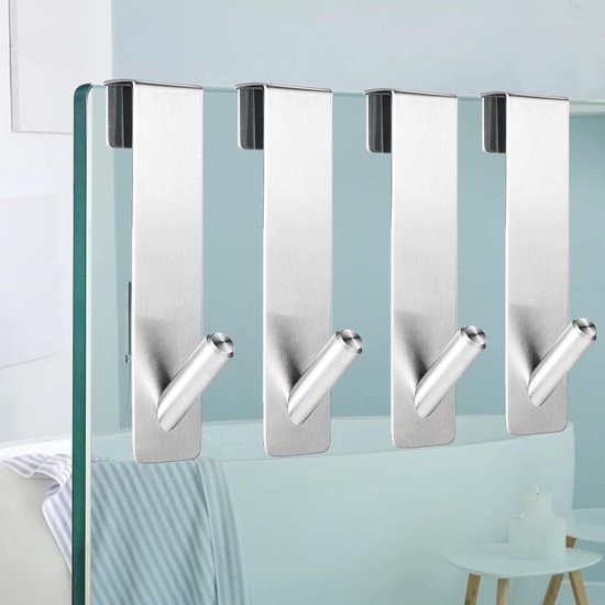 550x550-26430.jpg Unyqoos® Set van vier roestvrijstalen douchehaken voor glazen wandmontage zonder boren