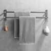 Unyqoos® Ruimtebesparende grijze handdoekhouder van 60 cm zonder boren voor badkamer en keuken