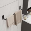 Unyqoos® Zwarte Zelfklevende Handdoekhouder van 55 cm voor Badkamer en Keuken, Roestvrij Staal, Eenvoudige Montage