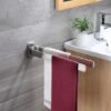 Unyqoos® Dubbele handdoekhouder van roestvrij staal voor badkamer en keuken 40 cm