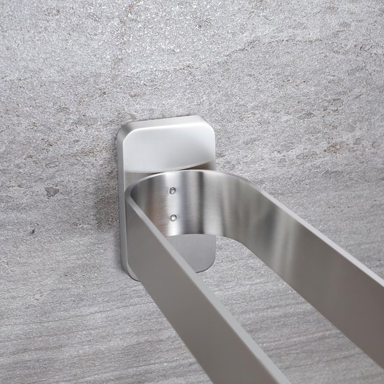 Unyqoos® Dubbele handdoekhouder van roestvrij staal voor badkamer en keuken 40 cm