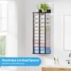 550x550-26473.jpg Unyqoos® Ruime zwarte wandhanddoekhouder met houten plank voor badkameropslag