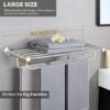 Unyqoos® Roestvrijstalen dubbele handdoekhouder voor badkamer en keuken - 60 cm wandmontage