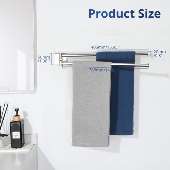 550x550-26524.jpg Unyqoos® Ruimtebesparende draaibare handdoekhouder met twee armen voor badkamer en keuken