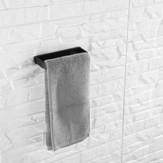 Unyqoos® Matzwarte handdoekhouder van roestvrij staal voor badkamer en keuken