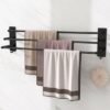 Unyqoos® Stijlvolle Zelfklevende Handdoekhouder met Drie Stangen voor Badkamer en Keuken, 75 cm, Zwart