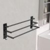 Unyqoos® Stijlvolle Zelfklevende Handdoekhouder met Drie Stangen voor Badkamer en Keuken, 75 cm, Zwart