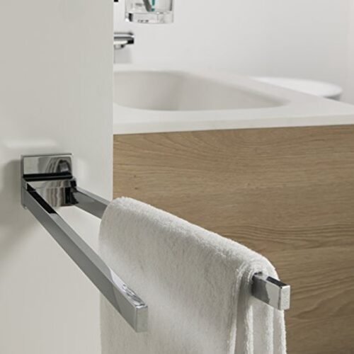 Unyqoos® Handdoekhouder met Dubbele Draaibare Armen voor Optimaal Drooggemak in Chroomkleur