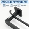 Unyqoos® Dubbele handdoekhouder van roestvrij staal met zwart design voor badkamer