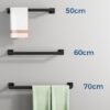 Unyqoos® Dubbele handdoekhouder van roestvrij staal met zwart design voor badkamer