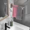 Unyqoos® Dubbele zelfklevende handdoekhouder voor badkamer en keuken zonder boren