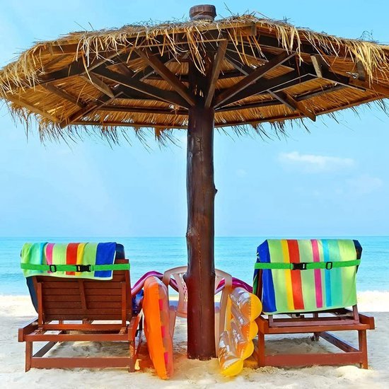 Unyqoos® Elastische handdoekhouders voor strandstoelen, set van 8 stuks voor veelzijdig gebruik