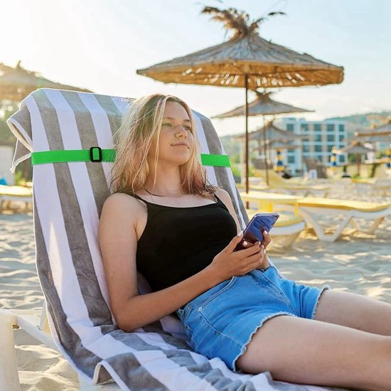 Unyqoos® Elastische handdoekhouders voor strandstoelen, set van 8 stuks voor veelzijdig gebruik