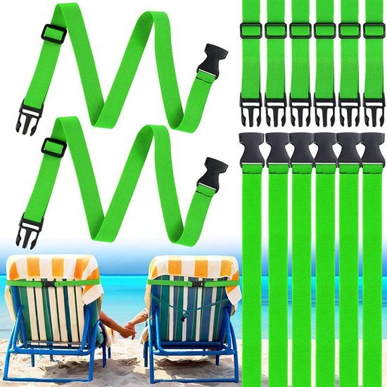 Unyqoos® Elastische handdoekhouders voor strandstoelen, set van 8 stuks voor veelzijdig gebruik