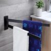 Unyqoos® Draaibare handdoekhouder zonder boren met dubbele stangen voor badkamer en keuken