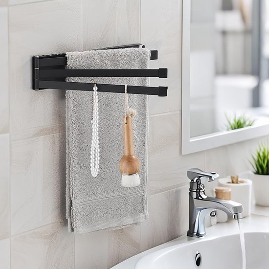550x550-26679.jpg Unyqoos® Verstelbare handdoekhouder voor wandmontage met drie draaibare armen