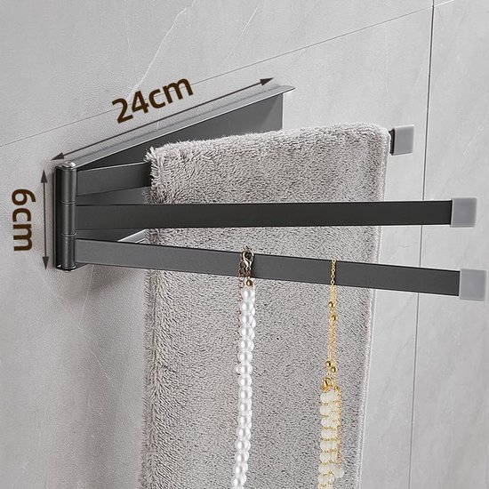 550x550-26680.jpg Unyqoos® Verstelbare handdoekhouder voor wandmontage met drie draaibare armen