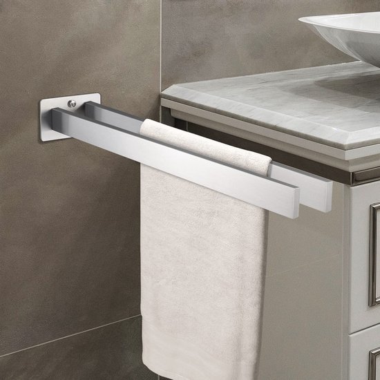 Unyqoos® Stijlvolle en Dubbele Handdoekhouder van Roestvrij Staal voor Badkamer en Keuken