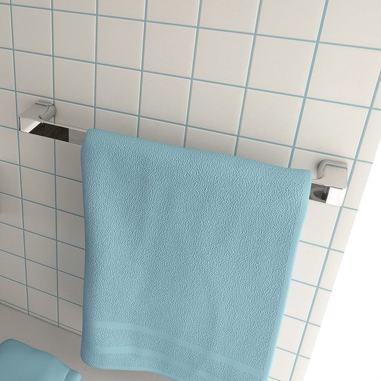 Unyqoos® Elegant verchroomd handdoekenrek van 35 cm met glas en messingelementen