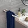 Unyqoos® Roestvrijstalen handdoekhouder met dubbele arm en wandmontage voor badkamer