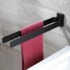 Unyqoos® Dubbele roestvrijstalen handdoekhouder voor badkamer en keuken van 40 cm