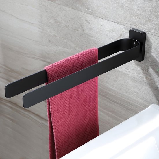 Unyqoos® Dubbele roestvrijstalen handdoekhouder voor badkamer en keuken van 40 cm