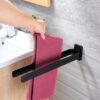 Unyqoos® Dubbele roestvrijstalen handdoekhouder voor badkamer en keuken van 40 cm